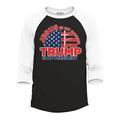 Shop4Ever Men s Jesus is My Savior Trump is My President Raglan Baseball Shirt XXX-Large Black/White