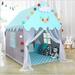 Tcwhniev Princess Castle Tent for Girls Fairy Play Tents for Kids Blue Playhouse with Fairy Star Lights Toys for Children or Toddlers Indoor or Outdoor Games 51.2 x 39.4 x 47.2 Inch