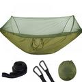 Camping Travel Portable Hammock With Mosquito Net Parachute Fabric Camping Hammock Nylon Hammock For Backpacking Camping Double Single Hammocks For Camping 114 (L) X 55 (W)