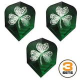 Harrows Marathon Ireland Irish Flag Clover 75 Micron Strong Standard Dart Flights (3 Sets - 9 Flights)