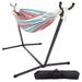 Pure Garden 2-Person Brazilian-Style Cotton Hammock with Stand (Blue/Red Stripes)