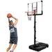 CJC Basketball Hoop Portable Basketball System Height Adjustable Basketball Equipment 44 Shatterproof Backboard LED Lights for Youth Adult Family Indoor Outdoor Use