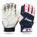 Franklin Sports 2nd-Skinz Batting Gloves White/Navy Adult Large