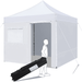 Yaheetech 10x10 ft Commercial Canopy Tent with 4 Removable Sidewalls & Sandbags White