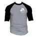 Men s MMA Jiu Jitsu Emblem Gray/Black Raglan Baseball T-Shirt Medium Gray/Black