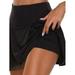 KOMOO Women s Athletic Skirts Double-Layer Quick-Drying Pleated Active Tennis Skirts for Workout Running Golf Skirt