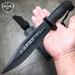 12 SURVIVAL Hunting FIXED BLADE KNIFE Camping Bowie w/ SHEATH BLACK