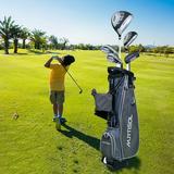 QueenDream Kids Golf Clubs Set 11-13 Years Junior Golf Clubs Full Set 5-Piece Set Putter and Driver Golf Clubs and Sets With Stand Bag - Grey