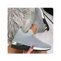 Eloshman Women s Walking Tennis Shoes Lightweight Athletic Sports Casual Gym Slip on Sneakers Gray 10.5