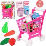Hotwon Shopping Cart Fruit And Vegetables Pretend To Play Children Kids Educational Toy