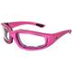 Birdz Oriole Anti Fog Padded Motorcycle Sunglasses For Women Pink Frame w/ Shatterproof & Scratch-Resistant Clear Lenses