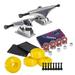 Cal 7 Skateboard Package Combo with 5 Inch Trucks 52mm 99A Wheels Complete Set of Bearings and Steel Hardware (Silver Trucks Yellow Wheels)