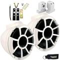 Wet Sounds for Supra FxONE - REV 10 X Mount Tower Speakers - WHITE (Pair) w/ Supra FxONE Upper Tower Adapter Brackets