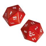 Heavy Metal Red and White D20 Dice Set (2ct) for Dungeons Dragons