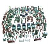 307 Pieces Army Men Playset 4cm Soldier Action Figures with Tanks Planes Flags & More Accessories