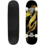 Golden foil paper cut out of a Dragon china Outdoor Skateboard Longboards 31 x8 Pro Complete Skate Board Cruiser