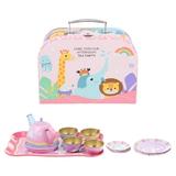 Tea Set Play Party Pretend Time Toys Kids Tin Kitchen Teapot Supplies Role Accessories Food Kid Playset Plates Cups