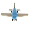 Mini Wooden Pull Back Airplane Friction Powered Toy for Kids Gift Blue