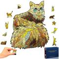 MMTX Wooden Puzzle Cat 3D Wooden Puzzle Unique Animal Shaped Wooden Puzzle Animal Wooden Puzzle for Adults and Children Family Game Collection Gift