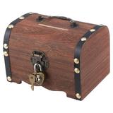 Vintage Treasure Storage Box Piggy Bank Organizer Saving Box Case with Lock for Home