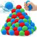 50 Water Balls Reusable Cotton Balls for Water Fight Outdoor Splash Summer Fun Toys for Kids Outside Water Balloons Fight Accessories for Pool Trampoline and Beach