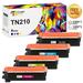 Toner Bank Compatible for Brother TN210 High Yield Toner Cartridge Brother TN210 TN 210 TN-210BK TN-210C TN-210M TN-210Y HL-3040CN MFC-9010CN 9120CW Printer Ink (Black/Cyan/Magenta/Yellow 4-Pack)