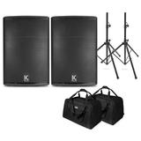 Kustom KPX Passive Speaker Package With Stands and Tote Bags 12 Mains