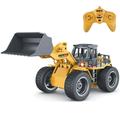 Fisca 1/18 Metal Shovel Remote Control Tractors Toys for Kids 4WD Kids RC Loaders Construction Vehicles with Lights