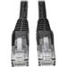 Tripp Lite 50ft Cat6 Gigabit Snagless Molded Patch Cable RJ45 M/M Black 50 - for Network Device - 50ft - 1 x RJ-45 Male Network - 1 x RJ-45 Male Network - Black | Bundle of 10 Each
