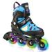 Inline Skates with Full Light Up Wheels Adjustable Fun Illuminating Inline Skates for Girls Boys Womens Mens Adults and Beginners