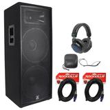 JBL JRX225 Dual 15 2000 Watt Passive 4 Ohm DJ/PA Speaker+Headphones JRX 225