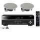 Yamaha 5.1-Channel Wireless Bluetooth 4K A/V Home Theater Receiver + Yamaha Easy-to-Install Natural Sound 2-Way Flush Mount In-Ceiling Speakers (Pair)