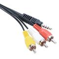 TureClos 1.5m 3.5mm Jack Plug Male to 3 RCA Adapter to RCA Male Audio Video AV Cable Wire Cord for Android TV Box