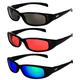 3 Pairs of MF Eyewear Bad Attitude Motorcycle Glasses Shatterproof Polycarbonate Black Frame UV400 Filter Scratch-Resistant Motorcycle Riding Glasses Smoke Red & Green Mirror Lenses