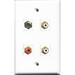 RiteAV 1 Port RCA Red 2 Port RCA White and 1 Port Coax Cable TV- F-Type Wall Plate