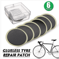 Chainplus Bicycle Bike Tire Inner Tube Puncture Rubber Patches Repair Kit 6 Pieces Bicycle Tube Puncture Rubber Patches with Metal Rasp Sandpaper and Portable Case for Bike Tire Puncture Repair