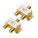 Cable Matters 2-Pack Bi-Directional 2.4 Ghz 2 Way Coaxial Cable Splitter for STB TV Antenna and MoCA Network - All Port Power Passing - Gold Plated and Corrosion Resistant