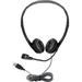 Personal Headset -USB with Boom Goose Neck Microphone & Leatherette Ear Cushions Black