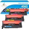 True Image 3-Pack Compatible Toner Cartridge for Samsung CLT-Y406S 406S Work with CLP-360 CLX-3300 CLX-3305FW CLX-3306W CLX-3306FN Xpress C460W C410W (Cyan Magenta Yellow)