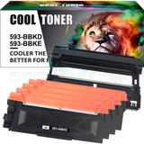 Ink realm Compatible Toner + Drum Unit Replacement for Dell 593-BBKD 593-BBKE (4 x 593-BBKD Toner + 1 x 593-BBKE Drum Unit)