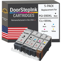 Remanufactured DoorStepInk Ink Cartridges for Canon PGI-250XL Black and CLI-251XL Black and Color (5 Pack)