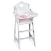 Badger Basket White Doll High Chair with Plate Bib and Spoon (fits American Girl dolls)
