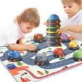 Ankishi Children Stacking Cups Toy Set Car Toy with Game Mat for Toddlers