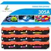 True Image 9-Pack Compatible Toner Cartridge for HP CE412A 305A Work with Pro 400 Color M451 MFP M475 CP2025 CM2320 Printer (3*Cyan 3*Magenta 3*Yellow)