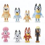 8Pack 2.5-3 inch Action Doll Bluey Family Model Ornaments Puppy Joints Movable Car Figure Capsule Doll Toy