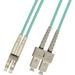 5 Meter - Multimode Duplex 10 Gigabit (10Gb) OM3 Fiber Optic Cable (50/125) - LC to SC - Aqua