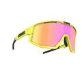 Bliz Fusion Sport Sunglasses Neon Yellow Frame Brown Tint lens Purple multicoating