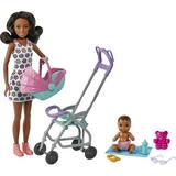 Barbie Skipper Babysitters Inc. Stroller Playset with Babysitter & Baby Dolls Plus 5 Accessories