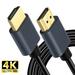 4K 60Hz Micro HDMI to HDMI Cable 6.6FT Aluminum Shell Braided Micro HDMI 2.0 Cord Support HDR 3D ARC High Speed 18Gbps