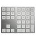Tomshoo Wireless Numeric Keyboard Aluminium 34 Key BT Keyboard Built-in Rechargeable Battery Keypad for WindowsiOSAndroid (Silver)